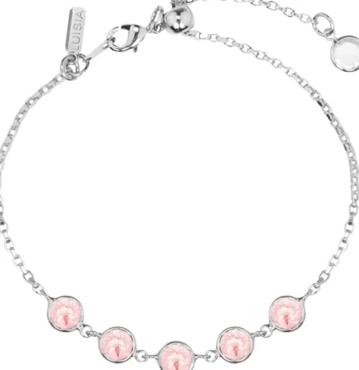 LUISIA® Armband "Calanthe" mit fünf Kristallen von Swarovski® - Silber / Light Rose