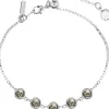 LUISIA® Armband "Calanthe" mit fünf Kristallen von Swarovski® - Silber / Black Diamond