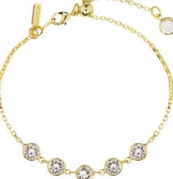 LUISIA® Armband "Calanthe" mit fünf Kristallen von Swarovski® - Gold / Crystal