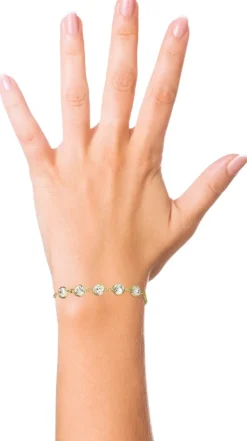 LUISIA® Armband "Calanthe" mit fünf Kristallen von Swarovski® - Gold / Crystal