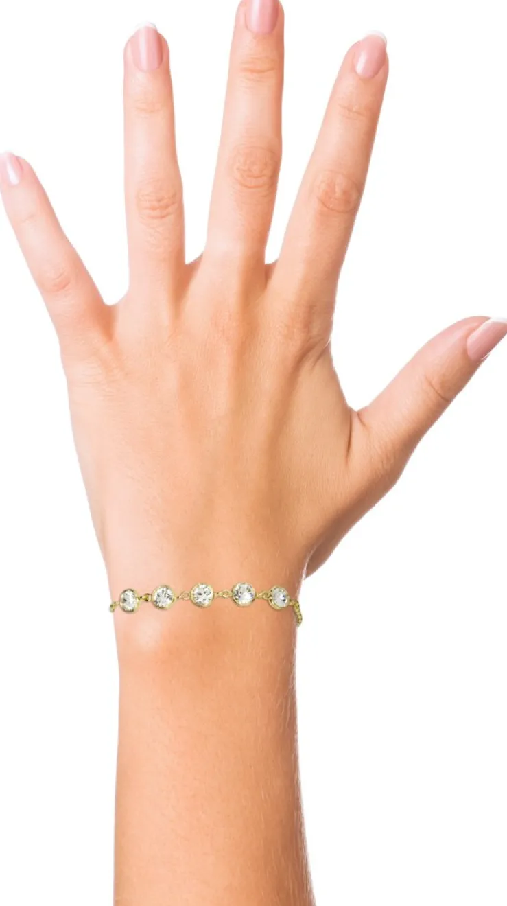 LUISIA® Armband "Calanthe" mit fünf Kristallen von Swarovski® - Silber / Crystal