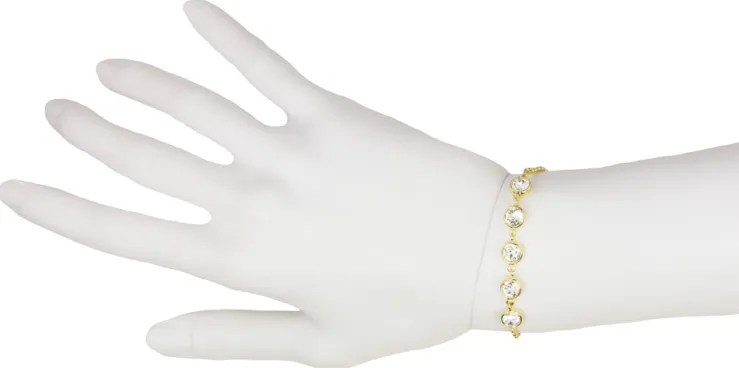 LUISIA® Armband "Calanthe" mit fünf Kristallen von Swarovski® - Silber / Crystal