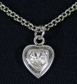 LUISIA® Doppelhalskette mit Edelweiß, Herz und Kristallen von Swarovski® - Silber