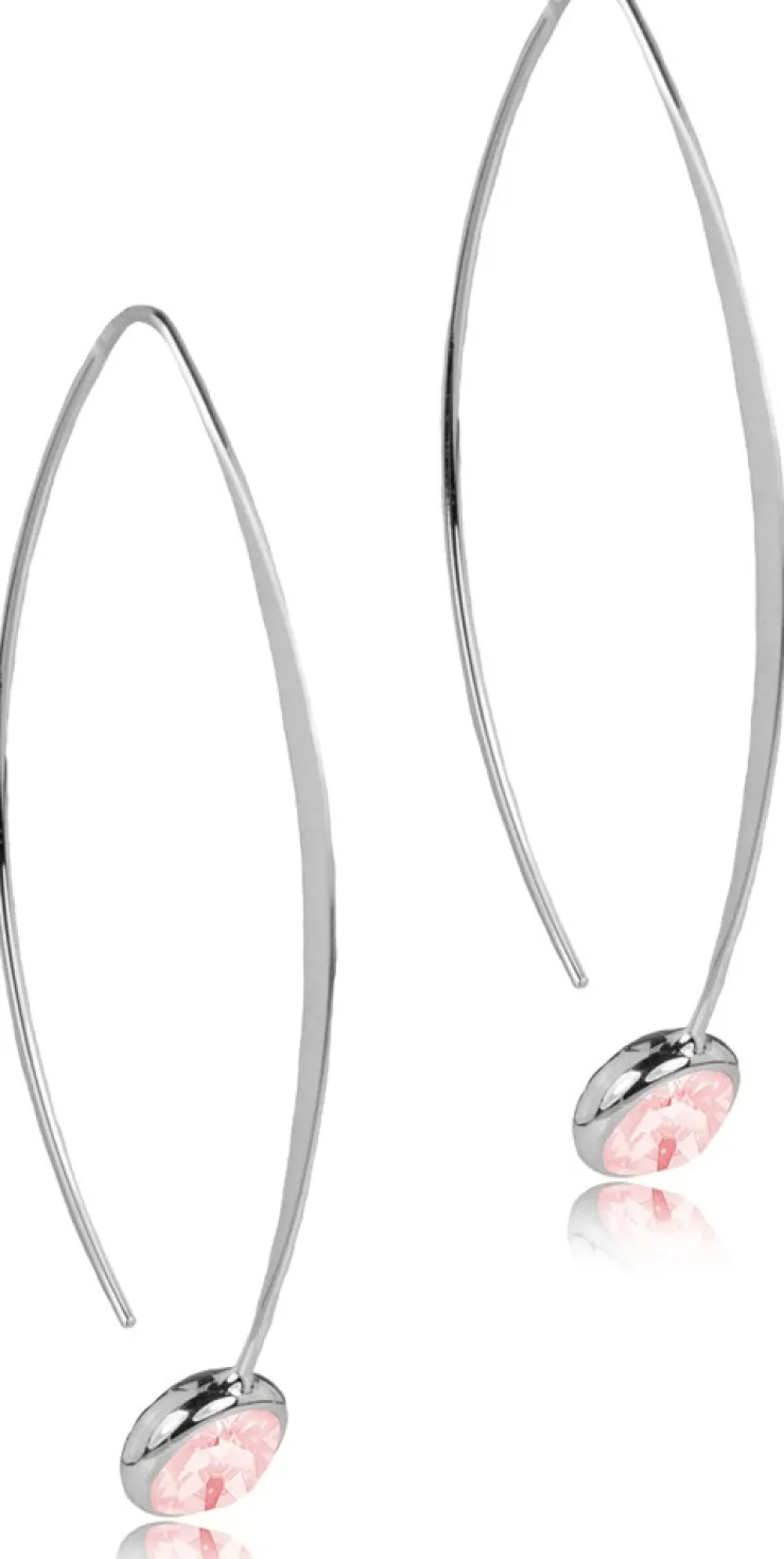 LUISIA® Durchzieher Ohrringe "Ciri" mit Kristallen von Swarovski® - Silber / Light Rose