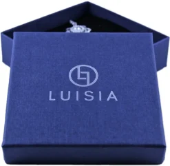 LUISIA® Edelstahl Halskette 50+5 cm Silber mit Anhänger | Welle mit Zirkonia