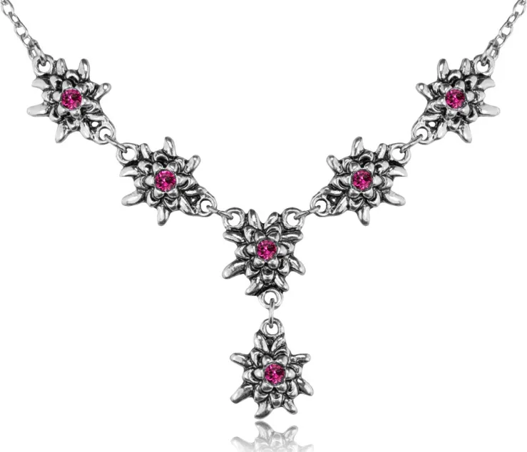 LUISIA® Edelweiß Collier Emilia mit Kristallen von Swarovski® - Fuchsia / Pink