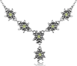 LUISIA® Edelweiß Collier Emilia mit Kristallen von Swarovski® - Peridot / Apfelgrün