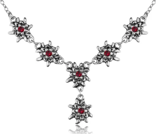 LUISIA® Edelweiß Collier Emilia mit Kristallen von Swarovski® - Siam / Dunkelrot