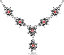 LUISIA® Edelweiß Collier Emilia mit Kristallen von Swarovski® - Light Siam / Rot