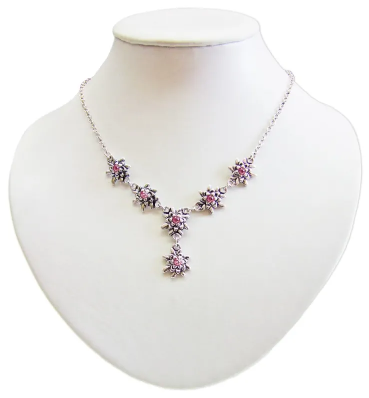 LUISIA® Edelweiß Collier Emilia mit Kristallen von Swarovski® - Fuchsia / Pink