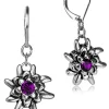 LUISIA® Edelweiß Ohrhänger "Emilia" mit Kristallen von Swarovski® | Pflaume / Amethyst - Ohrringe