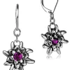 LUISIA® Edelweiß Ohrhänger "Emilia" mit Kristallen von Swarovski® | Fuchsia / Pink - Ohrringe