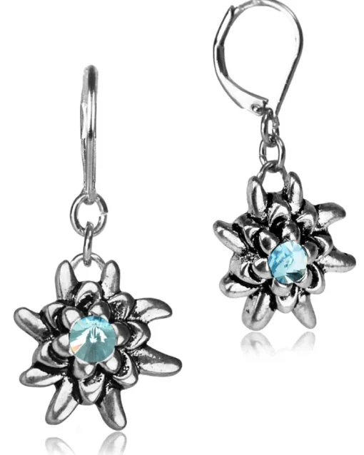LUISIA® Edelweiß Ohrhänger "Emilia" mit Kristallen von Swarovski® | Aqua / Hellblau - Ohrringe