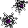 LUISIA® Edelweiß Ohrstecker "Emilia" mit Kristallen von Swarovski® | Pflaume / Amethyst