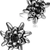 LUISIA® Edelweiß Ohrstecker "Emilia" mit Kristallen von Swarovski® | Schwarz / Jet