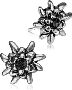 LUISIA® Edelweiß Ohrstecker "Emilia" mit Kristallen von Swarovski® | Schwarz / Jet