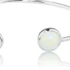 LUISIA® Einreihiger Armreif "Fjella" mit zwei Kristallen von Swarovski® - Silber / Light Grey Delite