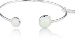 LUISIA® Einreihiger Armreif "Fjella" mit zwei Kristallen von Swarovski® - Silber / Light Grey Delite