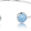 LUISIA® Einreihiger Armreif "Fjella" mit zwei Kristallen von Swarovski® - Silber / Ocean Delite