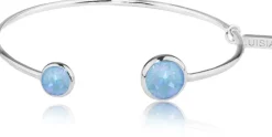 LUISIA® Einreihiger Armreif "Fjella" mit zwei Kristallen von Swarovski® - Silber / Ocean Delite