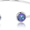 LUISIA® Einreihiger Armreif "Fjella" mit zwei Kristallen von Swarovski® - Silber / Royal Blue Delite