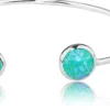 LUISIA® Einreihiger Armreif "Fjella" mit zwei Kristallen von Swarovski® - Silber / Laguna Delite