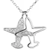 LUISIA® Filigrane Damen Halskette mit Flugzeugen | 925 Silber mit Zirkonia