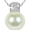 LUISIA® Filigrane Damen Halskette mit Perlen-Anhänger - 925 Silber Schmuck mit Zirkonia