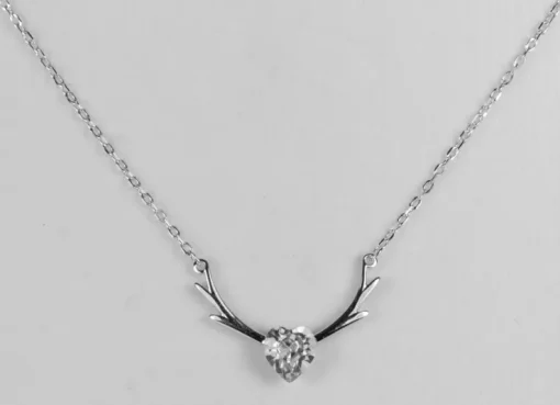 LUISIA® Filigrane Damen Halskette mit Hirschkopf - 925 Silber Schmuck mit Zirkonia