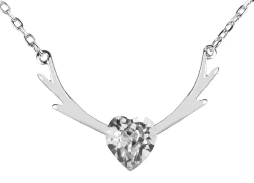 LUISIA® Filigrane Damen Halskette mit Hirschkopf - 925 Silber Schmuck mit Zirkonia