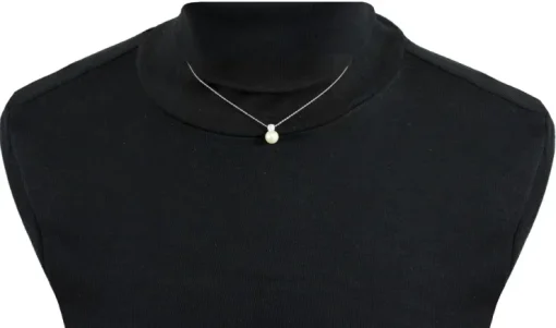 LUISIA® Filigrane Damen Halskette mit Perlen-Anhänger - 925 Silber Schmuck mit Zirkonia