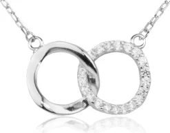 LUISIA® Filigrane Halskette Infinity Ringe | 925 Silber mit Zirkonia
