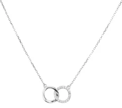 LUISIA® Filigrane Halskette Infinity Ringe | 925 Silber mit Zirkonia