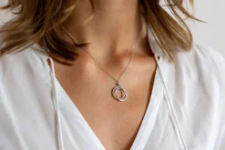 LUISIA® Filigrane Halskette mit Strass Ringen | 925 Silber