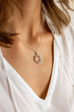 LUISIA® Filigrane Halskette mit Strass Ringen | 925 Silber