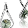 LUISIA® Geschwungene Ohrringe "Alea" mit Kristall von Swarovski® - Silber / Black Diamond
