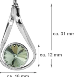 LUISIA® Geschwungene Ohrringe "Alea" mit Kristall von Swarovski® - Silber / Black Diamond