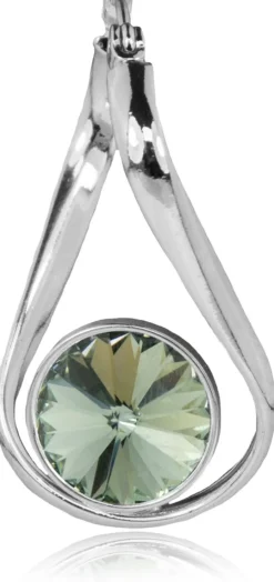 LUISIA® Geschwungene Ohrringe "Alea" mit Kristall von Swarovski® - Silber / Black Diamond