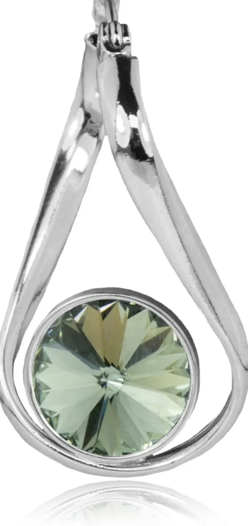LUISIA® Geschwungene Ohrringe "Alea" mit Kristall von Swarovski® - Silber / Black Diamond