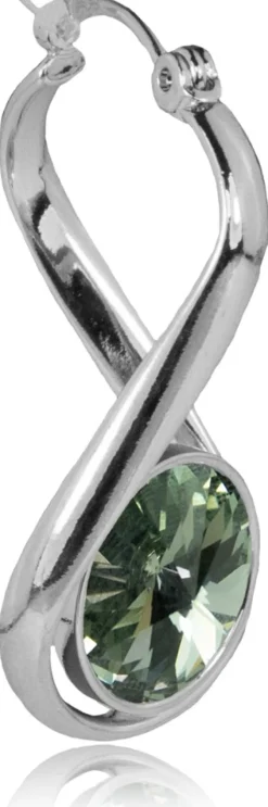 LUISIA® Geschwungene Ohrringe "Alea" mit Kristall von Swarovski® - Silber / Black Diamond
