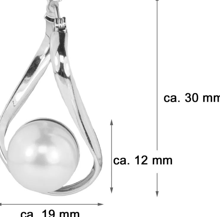 LUISIA® Geschwungene Ohrringe "Liora" mit Perle von Swarovski® - Rosegold / White Pearl