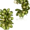 LUISIA® Halb Creolen Ohrstecker Mia mit Blüten - 16 Karat vergoldet Olivgrün