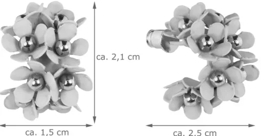LUISIA® Halb Creolen Ohrstecker Mia mit Blüten - 16 Karat vergoldet Olivgrün