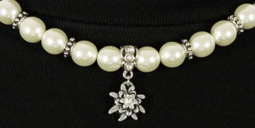LUISIA Halbperlenkette Juliana mit Edelweißanhänger
