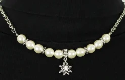 LUISIA Halbperlenkette Juliana mit Edelweißanhänger