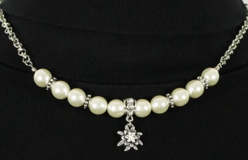 LUISIA Halbperlenkette Juliana mit Edelweißanhänger