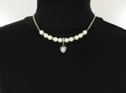 LUISIA Halbperlenkette Juliana mit Herzanhänger