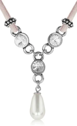 LUISIA® Halskette Cami mit Kristallen von Swarovski® und Perle - Rosa