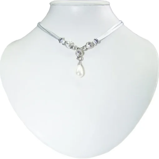 LUISIA® Halskette Cami mit Kristallen von Swarovski® und Perle - Silber
