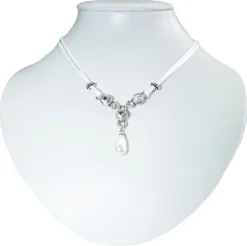 LUISIA® Halskette Cami mit Kristallen von Swarovski® und Perle - Weiß
